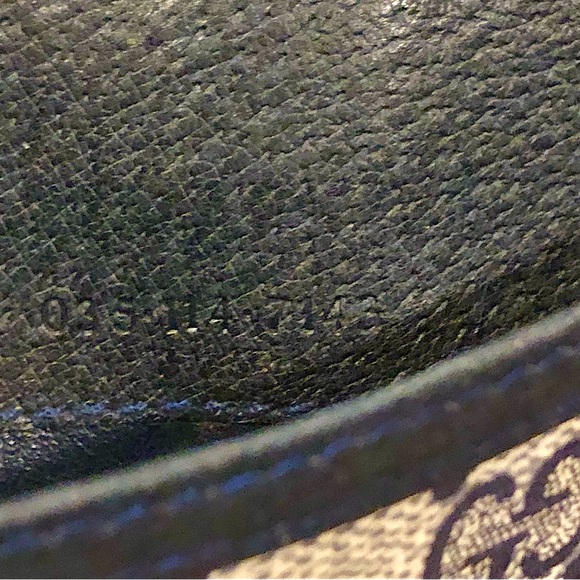 GUCCI GG Monogram Navy Blue Leather and Coated Canvas Long Bifold Wallet Vintage - Picture 10 of 17